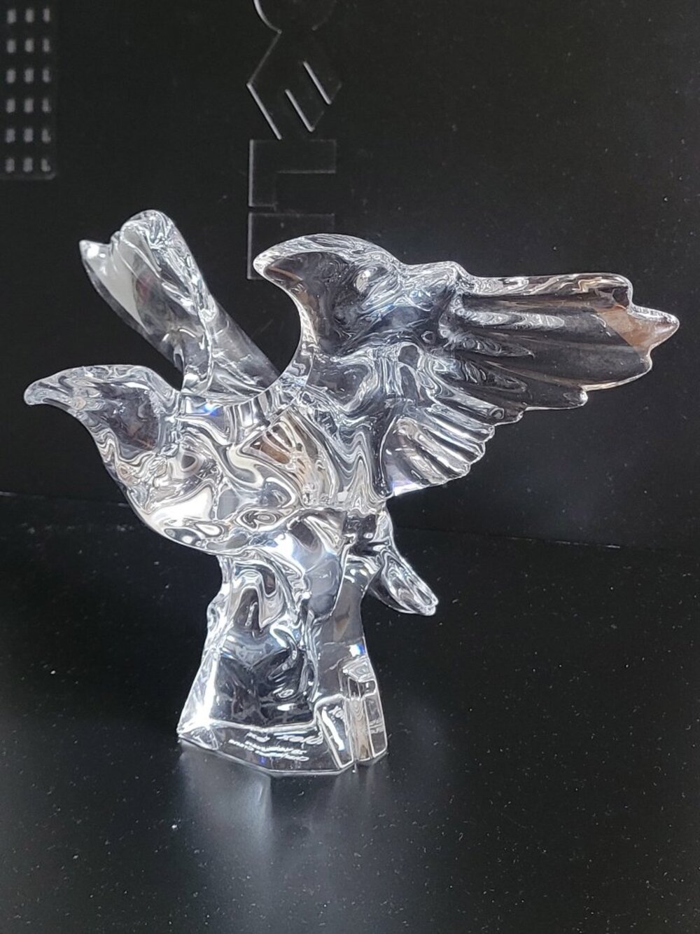 Baccarat Crystal American Eagle Bird In Flight Large Figurine 10x7" Tall 👉CHIP*